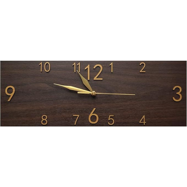 Rustic Wall Clock Silent Non Ticking Frameless Art Wall Clock Farmhouse Wall Decor Rectangle Handmade Decorative for Home Living Room Kitchen Office Battery Operated