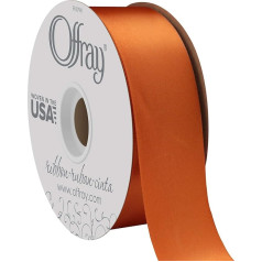 Zipperstop Offray Double Face Satin Craft Ribbon, 1-1/2-Inch Wide by 50-Yard Spool, Burnt Sienna