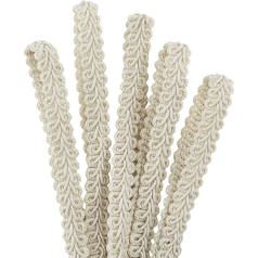 AHANDMAKER Woven Braid Trim, 12 mm Wide, Polyester Lace Ribbon, Simple Fringe, Decorative Gimp for Costumes, Crafts, Sewing, Curtain Decoration, Light Yellow, 55 Yards