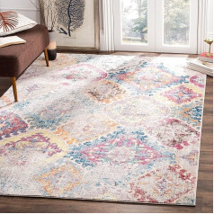 SAFAVIEH Bristol Collection Traditional Rug for Living Room, Dining Room, Bedroom Short Pile, Blue and Light Grey, 72 x 108 Inch