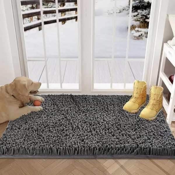 YOOTUKL Chenille Doormat 90x150cm Non Slip Quick Dry Soft Microfiber Durable Rubber Backing Door Mat for Outdoor Entrance Hallway Kitchen Bathroom