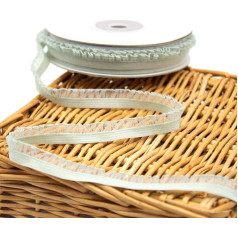 Blausky 30 Yards x 1cm Spitzenband Vintage Rüschenspitze Chiffon-Spitze Elastische Spitze Spitzenbordüre Spitzenbesatz zum Nähen für Tischdeko Kleiderdekoration Geschenkverpackung,Grün