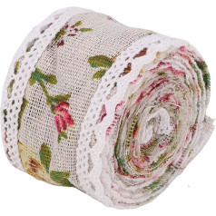 5pcs Spitzenverkleidung Ribbon Brötchen, Handarbeit Spitzenverkleidung Rebbon Rose Muster Leinenhandwerk Dekor Langes Crafting -Werkzeug für Hochzeitstortedekorationen