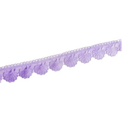 Blausky 6cm x 5yards Pompoms Bänder Bommelborte Single Edge Ball Trim Quastenbesatz Spitzenband mit Pompons Fransenbesatz zum Nähen für Vorhang Kissen Kleidung Hut Rock DIY Basteln,Hellviolett