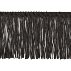 10cm Solid Fringe Trim (Style # CF04) Pure Black # K9 (Jet Black) 4.5m (4.5m) Value Pack