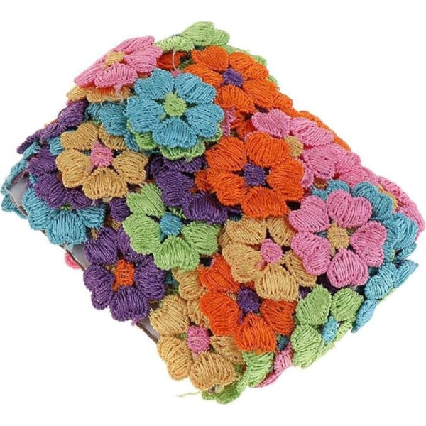 misppro Farbige Baumwolle Fransen Spitze Trim Quaste Band Jacquard DIY Stoff 2'' Breite - Pfirsich Herz