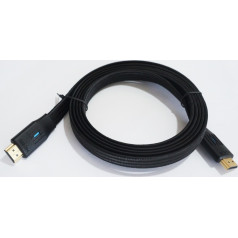 Hdmi v 2.1 plakanais kabelis 2m melns