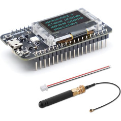 APKLVSR LoRa GPS Module LoRaWAN Development Board ASR6052 CP2102 MCU Solar Energy Powered with 0.96 Inch OLED Display Antenna for Arduino
