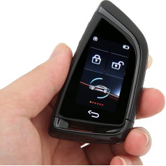 Smart Remote Car Key, Smart Key Fob with LCD Screen, Keyless Entry Auto Lock Keyring, Universal Car Key Fob Replacement for One Click Start Car (Black)