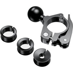 1 inch ball mount accessory suitable for handlebars with a diameter of 0.5 inches to 1.26 inches, tool-free to install, handlebar ball mount compatible with RAM mounts (R18 x 1)