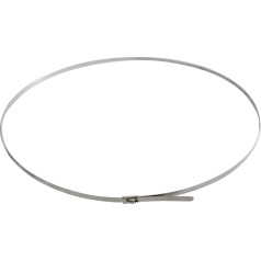 AERZETIX - Set of 10 Metal Cable Ties - Stainless Steel Acid Resistant - 4.6mm x 1000mm - Silver