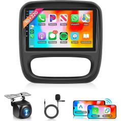 1G + 32G Wireless Carplay Android 13 Car Radio 2 DIN for Opel Vivaro Renault Trafic Fiat Talento Nissan NV300 9 Inch Car Radio Android Car Navigation GPS WiFi Mirror Link Bluetooth FM/RDS/SWC