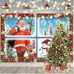 Bomiclss Großer Weihnachtsbanner Hintergrund, Frohe Weihnachten Fotografie Hintergrund, Party Dekorationen für Weihnachten Happy New Year Geschenke, 180 x 110 cm (4)