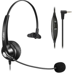 Headset Telephone Landline Cordless with Microphone Noise Cancelling, 2.5 mm Headphones Compatible with Panasonic Gigaset C430A C530 CL660HX S850 Yealink W52P Cisco Grandstream Polycom DECT Landline