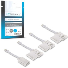Litcessory 6-Pin to Shortened End Extension Cable for Philips Hue Lightstrip Plus (50 mm, Pack of 4, White - MIKRO 6-POLIG V4 / Solo Lightstrip)