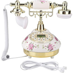Retro Telephone, MS-9101 Ceramic FSK DTMF Multifunction Antique Landline, Corded Old Fashion 60s Classic European Vintage Home Telephone, Hands-Free Calling, Backlight