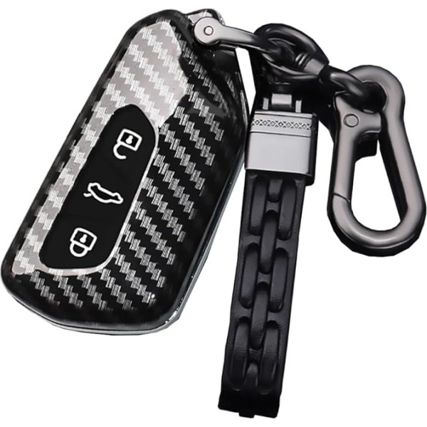 ontto Car Key Case for Golf 8 ID.3 ID.4 Seat Leon MK 4 Tarraco Ateca Skoda Octavia A8 2020 Remote Control Cover ABS Key Case Key Case Key Protection Case Carbon Fibre Black