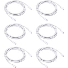 PATIKIL 2 m / 6.6 ft T5 T8 LED Bulbs Connection Cable, Pack of 4 LED Double Ended 3 Pin Cable Connector Extension Cable LED Power Cable for LED Integrated Tubes, White