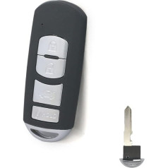 BROVACS Replacement Key Shell + Uncut Blank Emergency Key Compatible with Mazda 4 Buttons Smart Keyless Entry Remote Key Shell PG538E