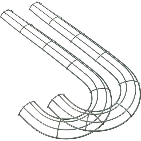 Yardwe 2 Pieces Candy Cane Shaped Wire Wreath Frame 16 Inch Christmas Metal Flower Wreath Frame Making Rings J Letter Rings for Christmas New Year Party Decoration