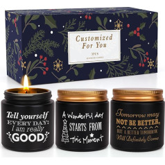 Candle Scented Candle in Glass, 3 Scented Candles, Small Gift Set for Men, Soy Wax, Scented Candle, Aromatherapy Candle for Mother's Day, Father's Day, Valentine's Day, Rose Lavender Vanilla, 105