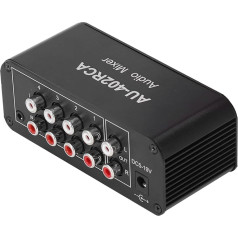 Bi-directional Audio Switcher 4 in 2 Out 4 Way Stereo L-R Sound Channel Splitter Selector Switch Bidirectional Audio Switch