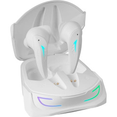 Mars Gaming MHI-ULTRA White, Wireless Headset TWS, RGB Flow, Bluetooth 5.3, Triple Noise Cancellation, 24H Battery Life