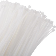 sourcing map 100 x Self Locking Extra Long Nylon Cable Ties 8mm for Cable Management White 40cm