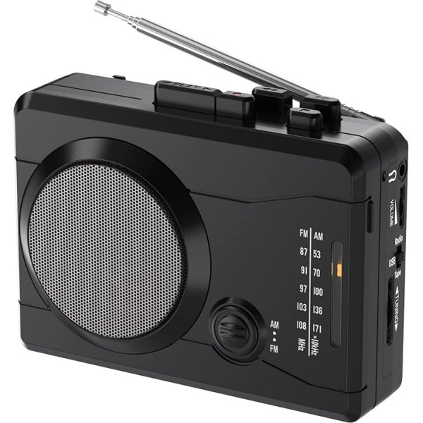 DIGITNOW! Cassette Recorder USB Cassette Digitizing with Speaker and Microphone, Radio FM/AM, Encoding Walkman Cassette on Digital / MP3 Audio Music to Cassette / Unique Cassette Player