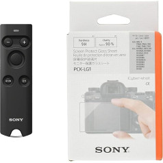 Sony RMT-P1BT Bluetooth Remote Control (Suitable for A6400, A7M3, A7RM3, RX100M7) Black & PCK-LG1 (Protective Glass for LCD Display A9)