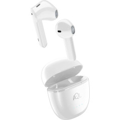 AQL Escape - Kapselförmige Bluetooth-Kopfhörer mit Environment Noise Cancelling Technologie mit Ladehülle - 5 Stunden Playtime - Weiß