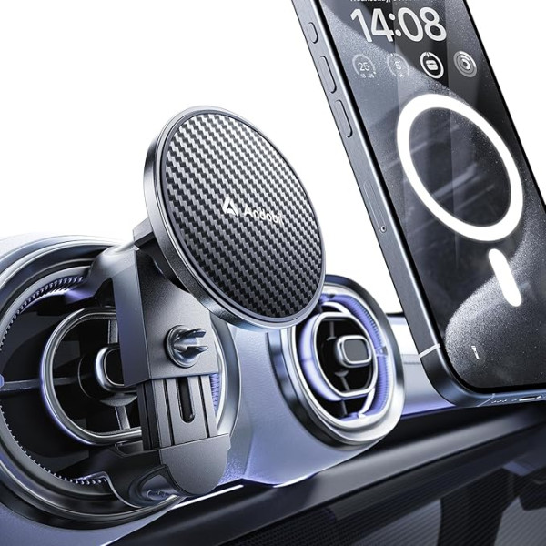 andobil Car Phone Holder for MagSafe Car Mount, Round Air Vents, 20 x N56 Strongest Magnets, Magnetic Phone Holder for Mercede Benz A/B/C/E/S Class/Sprinter/W205/Audi Accessories for
