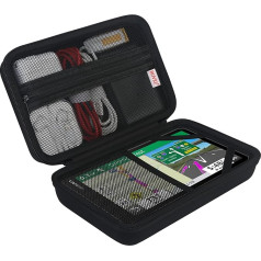 BOVKE Sat Nav Case Compatible with 6-7 Inch Tomtom Navigation Device GO, Garmin Camper 795/780/DriveSmart 65/76/61/dēzl LGV 710/700 Navigation Device, Extra Bag for Car Power Cable and More, Black