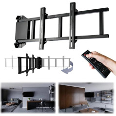 Sabaj Wall Mount Electric Swing Mount Universal for 30-75 Inches (approx. 76-175 cm) 0-180° Swivelling Wall Mount Also for Curved LCD and LED TVs Universal IR Receiver