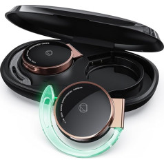 Bluetooth Headphones Over-Ear, Open Ear Headphones Bluetooth, 15 Hours Music Playback, Painless to Wear, Bluetooth Headphones Sport On Ear, Clip On Ear Headphones for Work (Rose Gold Black)