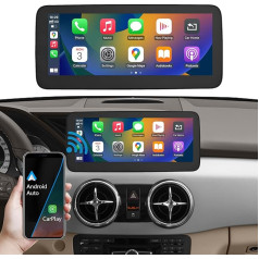 Ninetom Car Radio 10.25 Inch Touch Screen with Wireless Carplay and Android Car for 2013-2015 Mercedes Benz GLK Class X204 NTG4.5/4.7, Support Mirrorlink, Camera, Navigation