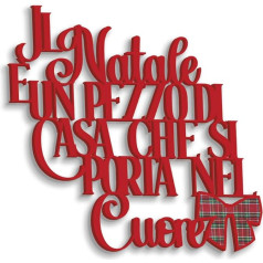 Wooden Lettering Christmas is a Piece of the House - Wall Decoration Christmas for Living Room, Kitchen, Bedroom