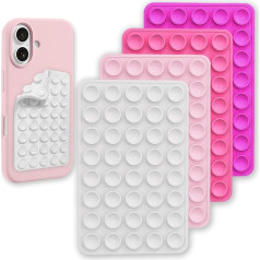 NICECONE 4 Pack Double Sided Silicone Suction Phone Case Holder Holder Non-Slip Silicone Grip with Higher Suction Hands-Free Strong Grip for Selfie and Video