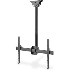 DIGITUS TV Ceiling Mount for 37-70 Inch TVs or Monitors 50 kg Max Load 35 cm Height Adjustable VESA 200 x 200 to 600 x 400 Pivoting, Tilting, Rotating, Black