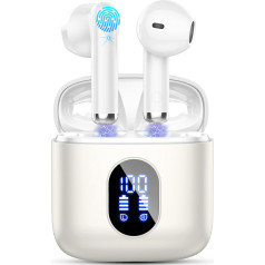 Headphones Wireless Bluetooth 5.4, Bluetooth Headphones In-Ear 2025 Wireless Headphones with 4 ENC Mic, Noise Cancelling Earbuds 30 Hours Deep Bass, USB-C, IP7 Waterproof Earphones, LED Display