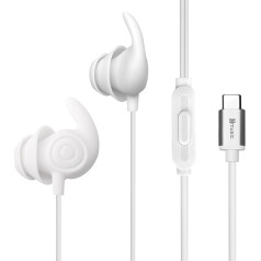 Hmusic Sleep Headphones, 30dB Noise Isolation, 2g Lightweight, USB C Comfortable Sleep Earphones, Flat/Thin Soft Silicone Earplugs for Side Sleepers, Snoring, Yoga, Meditation White