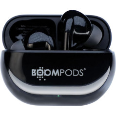Boompods Echobuds In-Ear Bluetooth Headphones - Wireless In-Ear Earphones with Microphone, 19 Hours Playtime and Charging Box, IPX4 Waterproof, TWS Earphones with Noise Cancellation, Black