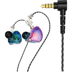 KAMINRUN FEDAI DX2 Melody in Ear Monitors Wired Earbuds Headphones IEM HiFi Bass,Dynamic Dual Driver Wired Sport Earphone with TPE Cable for Musicians,Singer,on Stage,Studio, and Gym (Purple No Mic)