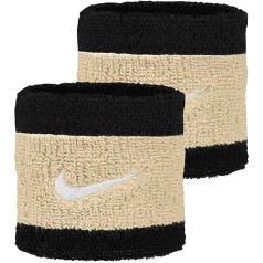 Nike Swoosh Writbands Pair of Sweatbands Tennis Terry Cloth (Black/Team Gold/White)