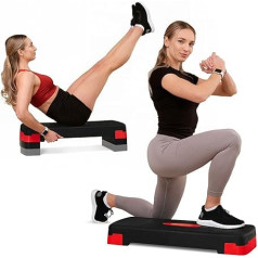Hop-Sport HS-PP033AS Stepping Board for Home - Height-Adjustable Aerobic Stepper Fitness with 3 Levels and Non-Slip Surface, Step Maximum Load 350 kg