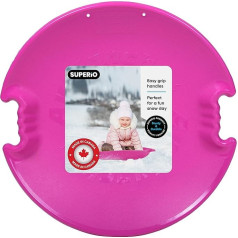 Superio Runde Untertasse, Schneeschlitten für Kinder und Erwachsene, Spiralschlitten für Kleinkinder, 66 cm, Lawinenkreis, Jetschlitten für Kleinkinder, Alter, Kunststoff, Schlitten
