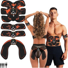 Yonars EMS Training Device, Electric Muscle Stimulator with 8 Modes & 29 Levels, USB Rechargeable Portable Abdominal Muscle Trainer, Electric Stimulation for Abdomen, Arms, Legs