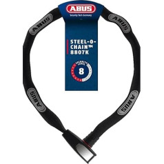 ABUS Steel-O-Chain 8807K - Flexible Hardened Steel Bicycle Lock - ABUS Security Level 8