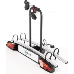 cartrend Active Aluminium Clutch Bike Carrier Suitable for 2 Bicycles, Bicycle Carrier Clutch, Bicycle Carrier Car, Black / Silver