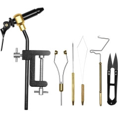 Lixada Fly Tying Set 5/6 Pieces with Fly Ties Vice Spool Holder Threader Needle Whip Finisher Scissors Fly Tying Set for Fly Fishing Professionals Beginners